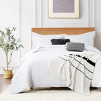 Beige Queen Size Quilt Bedding Sets with Pillow Shams, Lightweight Soft Bedspread Coverlet, Quilted Blanket Thin Comforter Bed Cover, All Season Summer Spring, 3 Pieces, 90x90 inches, Tan Cream - Grand Goldman