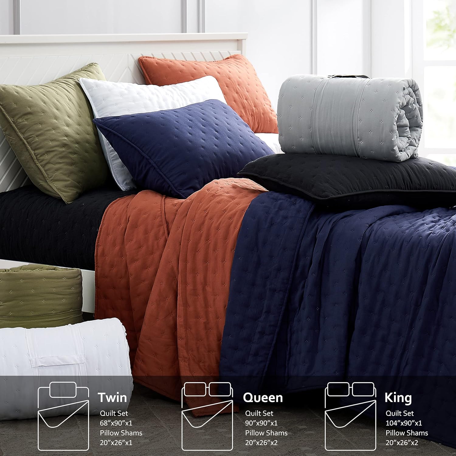 Beige Queen Size Quilt Bedding Sets with Pillow Shams, Lightweight Soft Bedspread Coverlet, Quilted Blanket Thin Comforter Bed Cover, All Season Summer Spring, 3 Pieces, 90x90 inches, Tan Cream - Grand Goldman