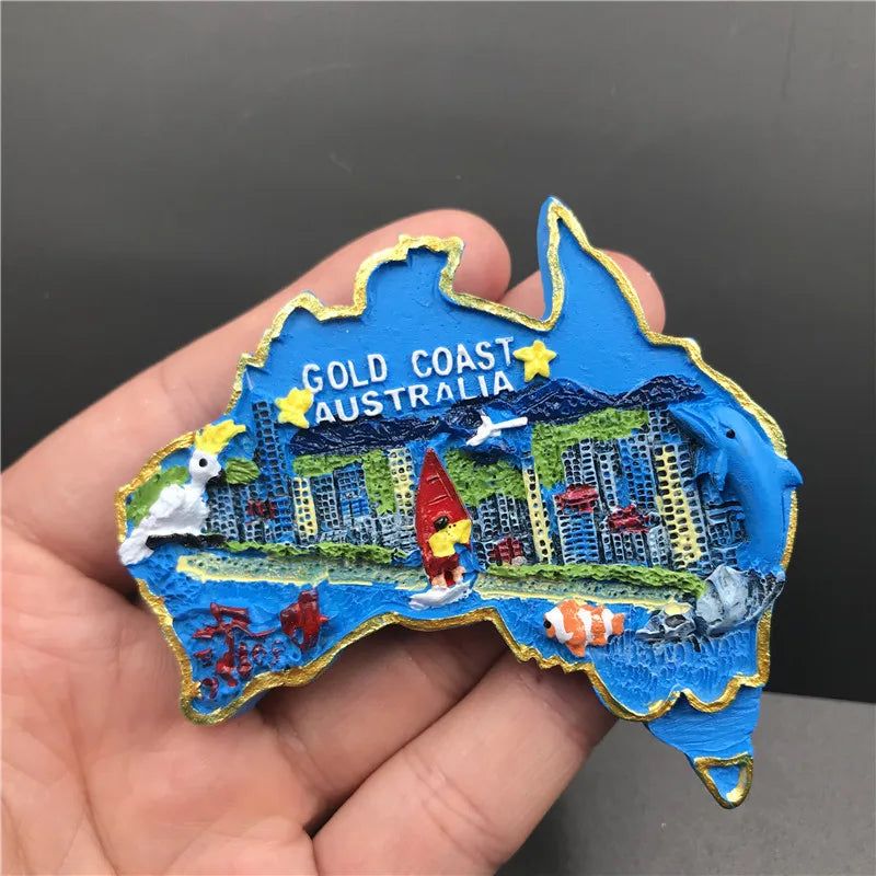 Belgium Barcelona 3D Fridge Magnet Souvenir Krakow Hungarian Dubai Egypt Italy Spain Dresden Brussels Rome Cleopatra Craft Decor - Grand Goldman