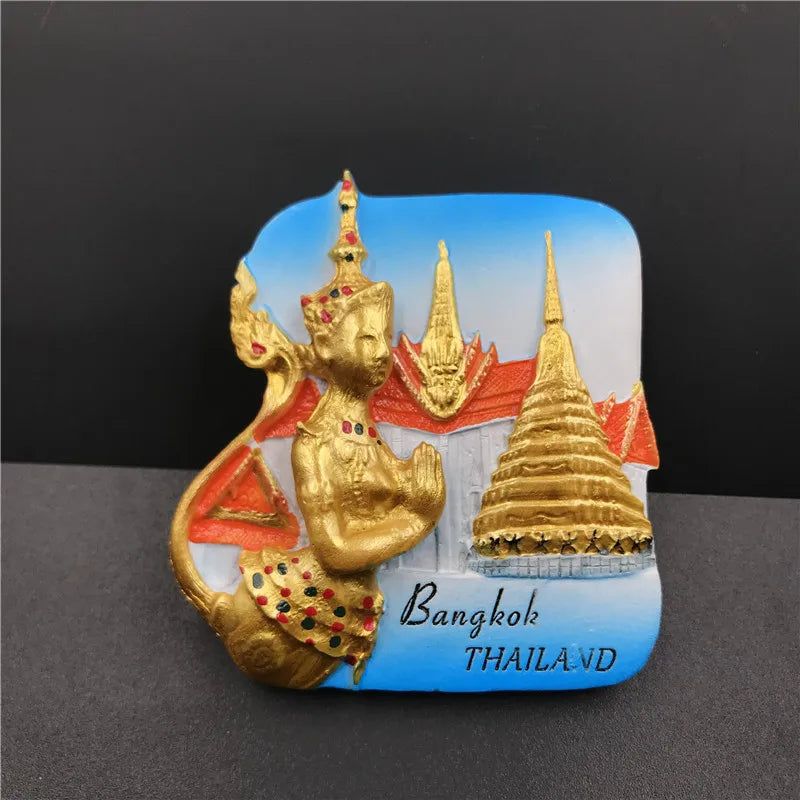 Belgium Barcelona 3D Fridge Magnet Souvenir Krakow Hungarian Dubai Egypt Italy Spain Dresden Brussels Rome Cleopatra Craft Decor - Grand Goldman