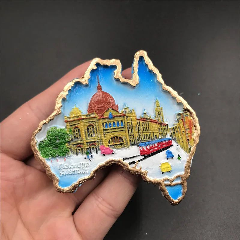 Belgium Barcelona 3D Fridge Magnet Souvenir Krakow Hungarian Dubai Egypt Italy Spain Dresden Brussels Rome Cleopatra Craft Decor - Grand Goldman