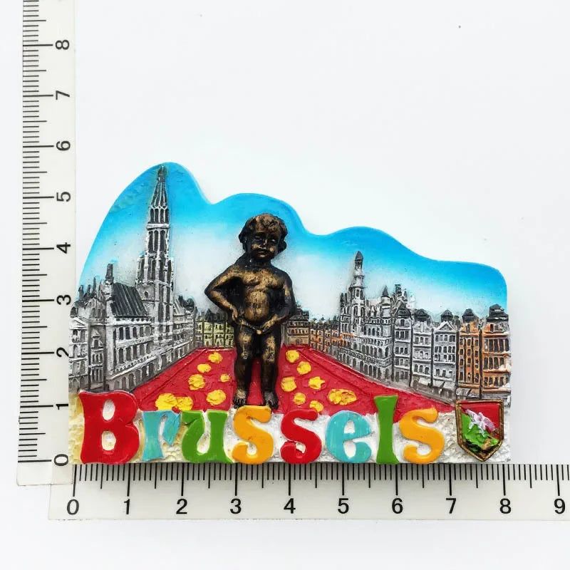 Belgium Brussels Fridge Magnet Souvenirs Manneken Pis Pee Statue magnetive sticker for the Refrigerator Decoration gift ideas - Grand Goldman