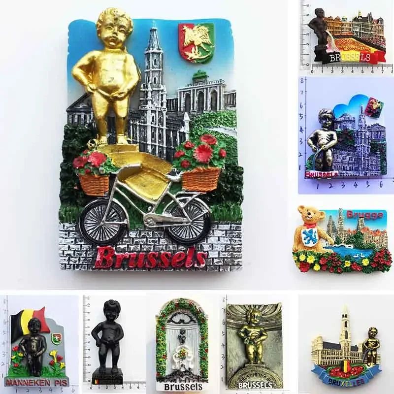 Belgium Brussels Fridge Magnet Souvenirs Manneken Pis Pee Statue magnetive sticker for the Refrigerator Decoration gift ideas - Grand Goldman
