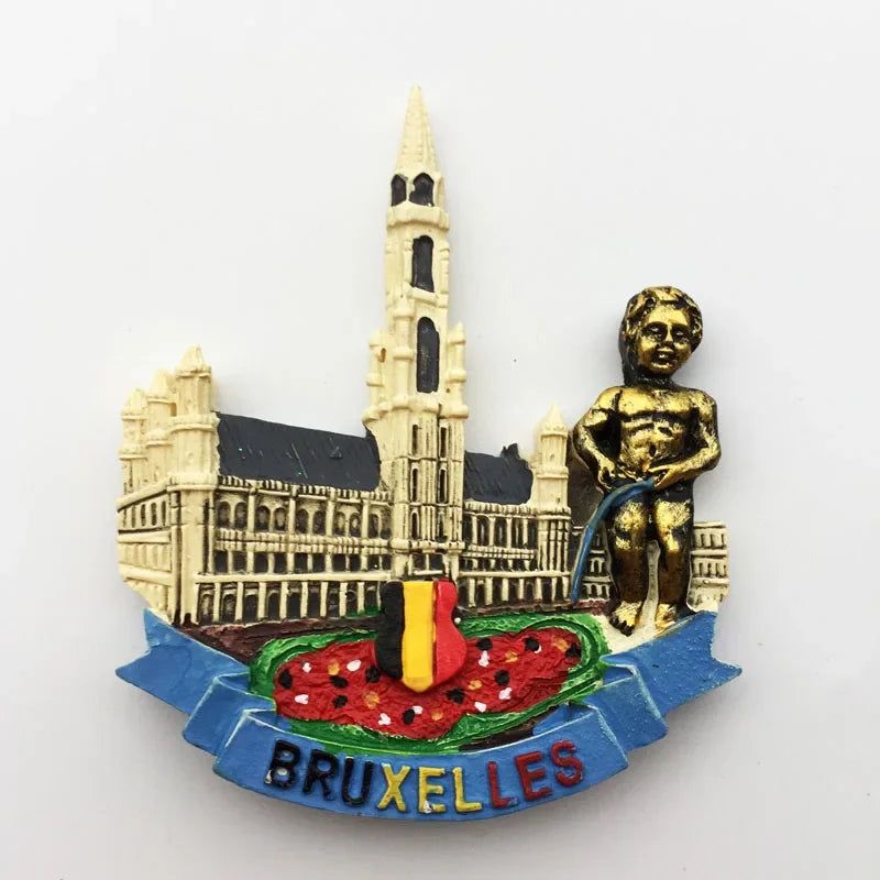 Belgium Brussels Fridge Magnet Souvenirs Manneken Pis Pee Statue magnetive sticker for the Refrigerator Decoration gift ideas - Grand Goldman
