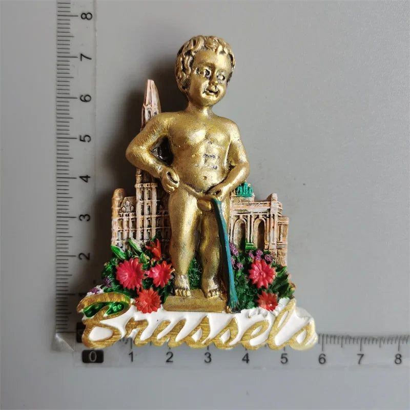 Belgium Brussels Fridge Magnet Souvenirs Manneken Pis Pee Statue magnetive sticker for the Refrigerator Decoration gift ideas - Grand Goldman