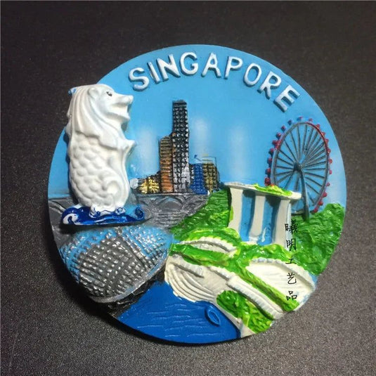 Belgium Brussels Fridge Magnets Singapore Landscape 3D Resin Refrigerator Magnetic Sticker Home Decoration Gifts - Grand Goldman