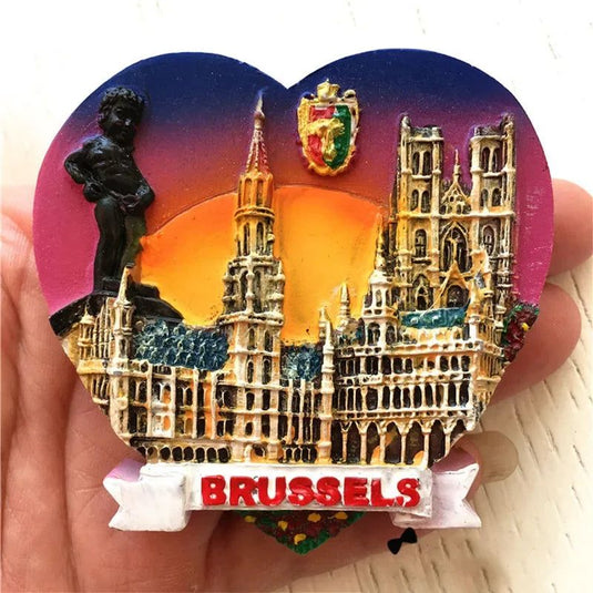 Belgium Brussels Fridge Magnets Singapore Landscape 3D Resin Refrigerator Magnetic Sticker Home Decoration Gifts - Grand Goldman