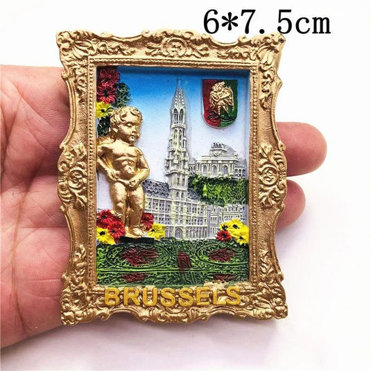 Belgium Brussels Fridge Magnets Singapore Landscape 3D Resin Refrigerator Magnetic Sticker Home Decoration Gifts - Grand Goldman