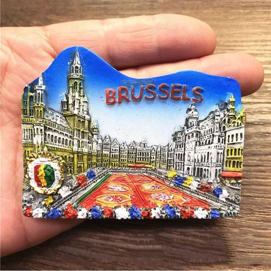 Belgium Brussels Fridge Magnets Singapore Landscape 3D Resin Refrigerator Magnetic Sticker Home Decoration Gifts - Grand Goldman