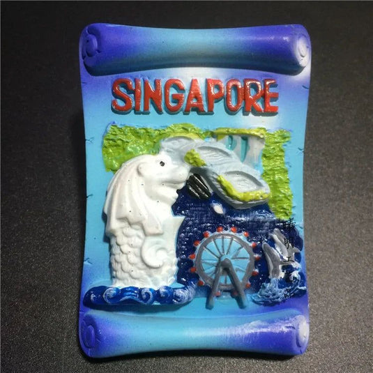 Belgium Brussels Fridge Magnets Singapore Landscape 3D Resin Refrigerator Magnetic Sticker Home Decoration Gifts - Grand Goldman