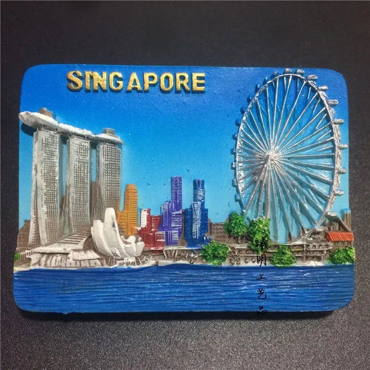 Belgium Brussels Fridge Magnets Singapore Landscape 3D Resin Refrigerator Magnetic Sticker Home Decoration Gifts - Grand Goldman