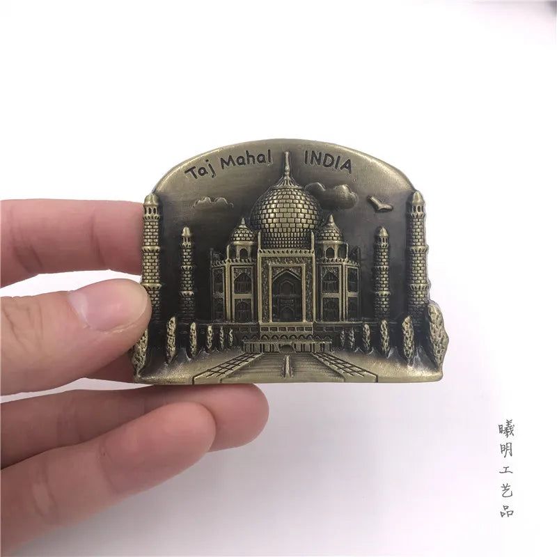 Belgium Fridge Magnet Decor France USA British Italy Dubai India Israel 3D Metal Fridge Magnets Tourist Magnets Souvenir Gifts - Grand Goldman