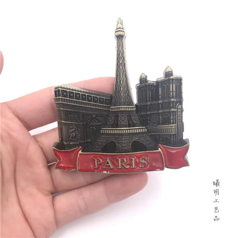 Belgium Fridge Magnet Decor France USA British Italy Dubai India Israel 3D Metal Fridge Magnets Tourist Magnets Souvenir Gifts - Grand Goldman