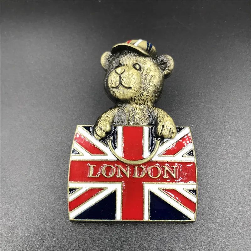 Belgium Fridge Magnet Decor France USA British Italy Dubai India Israel 3D Metal Fridge Magnets Tourist Magnets Souvenir Gifts - Grand Goldman