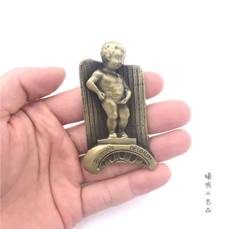 Belgium Fridge Magnet Decor France USA British Italy Dubai India Israel 3D Metal Fridge Magnets Tourist Magnets Souvenir Gifts - Grand Goldman