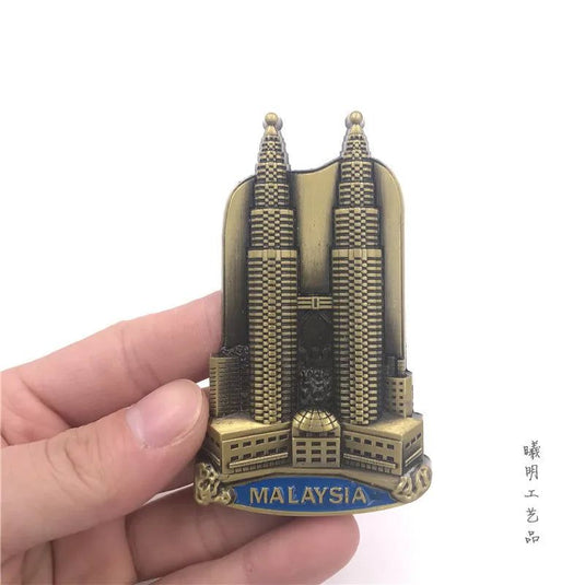 Belgium Fridge Magnet Decor France USA British Italy Dubai India Israel 3D Metal Fridge Magnets Tourist Magnets Souvenir Gifts - Grand Goldman