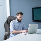 BestOffice PC Gaming Chair Ergonomic Office Chair Desk Chair with Lumbar Support Flip Up Arms Headrest PU Leather Executive High Back Computer Chair for Adults Women Men (White) - Grand Goldman