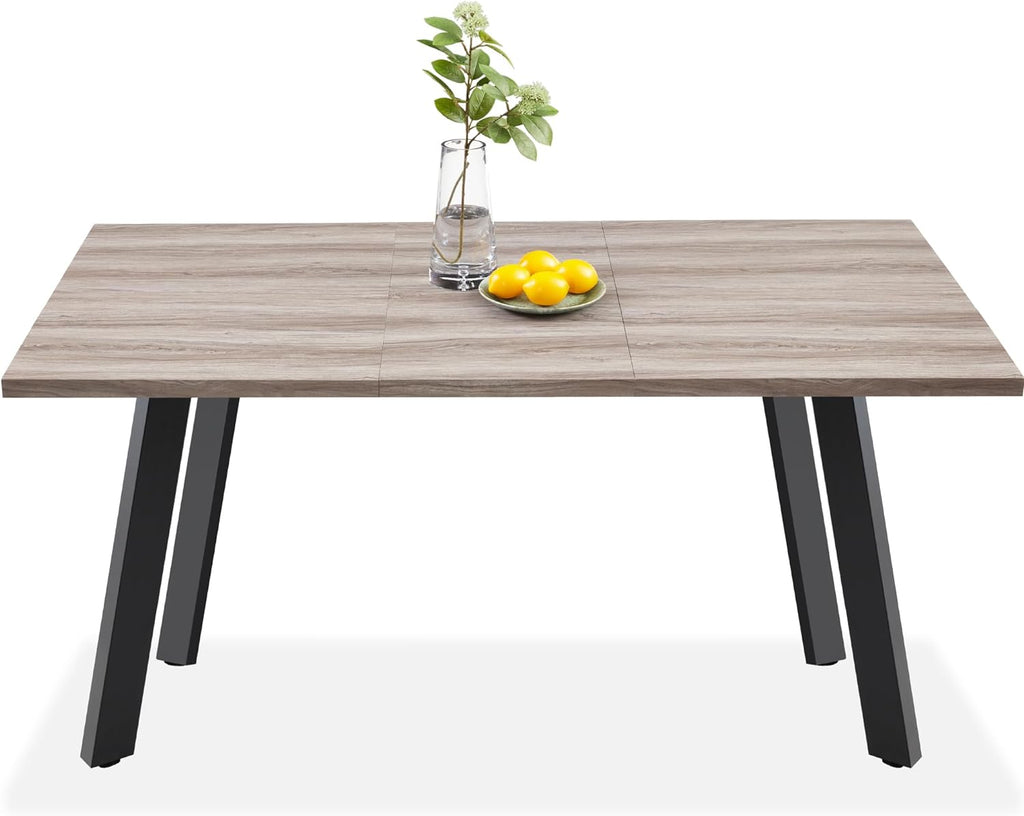 Best Choice Products Extendable Dining Table 47 to 63in Modern Large Expanding Kitchen Table up to 6 People w/Leaf Extension, 2 Locks, 132lb Capacity - Natural Oak - Grand Goldman