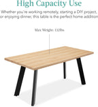 Best Choice Products Extendable Dining Table 47 to 63in Modern Large Expanding Kitchen Table up to 6 People w/Leaf Extension, 2 Locks, 132lb Capacity - Natural Oak - Grand Goldman