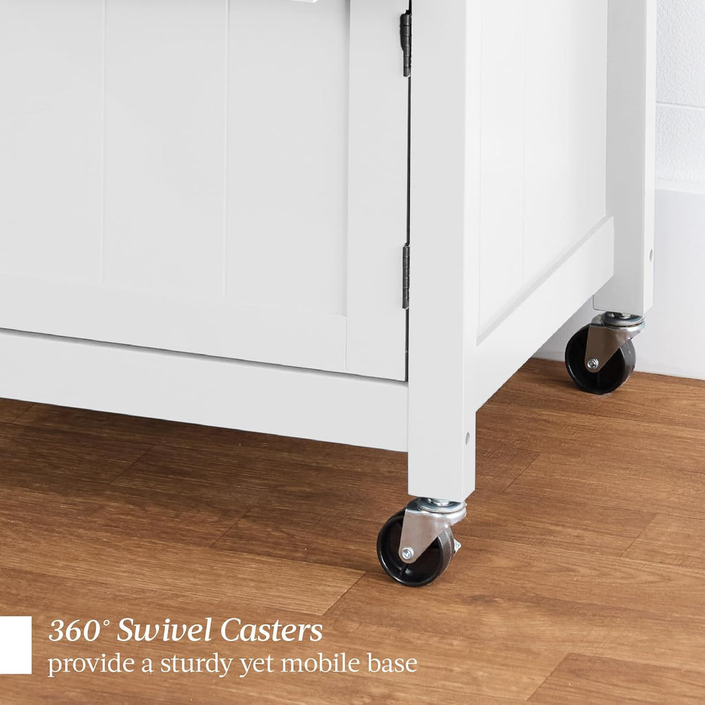 Best Choice Products Rolling Kitchen Island Cart, Single Door Cabinet w/Drawer, Sliding Tray, Hidden Outlet, Hooks, & Lockable Wheels - Olive Green - Grand Goldman