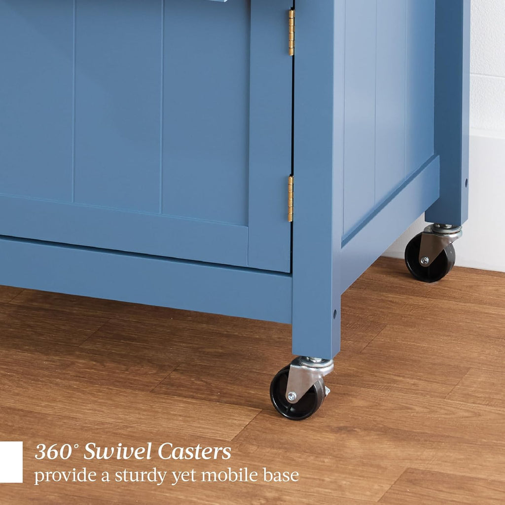 Best Choice Products Rolling Kitchen Island Cart, Single Door Cabinet w/Drawer, Sliding Tray, Hidden Outlet, Hooks, & Lockable Wheels - Olive Green - Grand Goldman