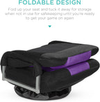 Best Choice Products Swivel Gaming Chair 360 Degree Multipurpose Floor Chair Rocker for TV, Reading, Playing Video Games w/Lumbar Support, Armrest Handles, Adjustable Foldable Backrest - Black/Blue - Grand Goldman