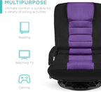 Best Choice Products Swivel Gaming Chair 360 Degree Multipurpose Floor Chair Rocker for TV, Reading, Playing Video Games w/Lumbar Support, Armrest Handles, Adjustable Foldable Backrest - Black/Blue - Grand Goldman