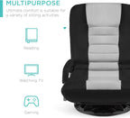 Best Choice Products Swivel Gaming Chair 360 Degree Multipurpose Floor Chair Rocker for TV, Reading, Playing Video Games w/Lumbar Support, Armrest Handles, Adjustable Foldable Backrest - Black/Blue - Grand Goldman