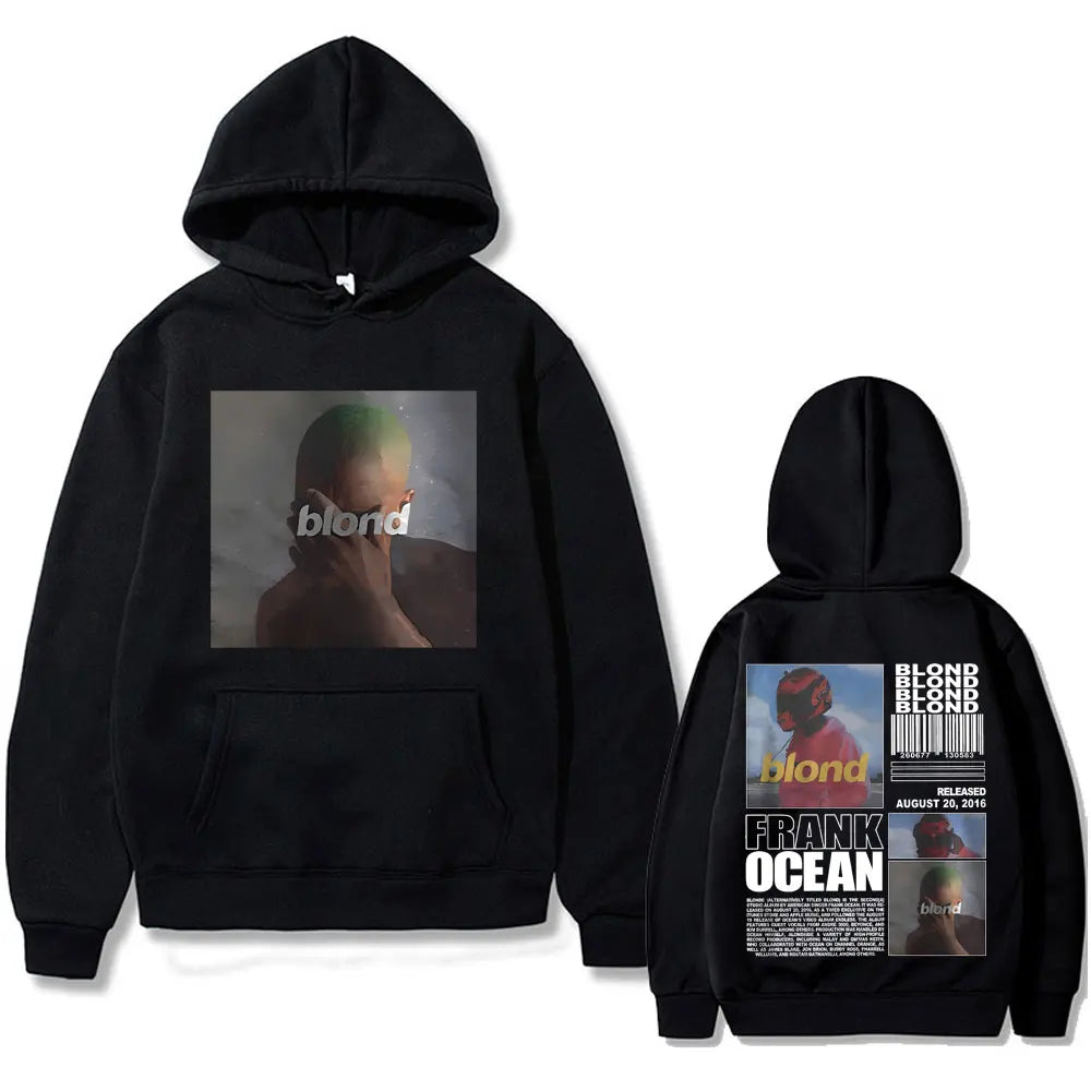 Best Famous Rapper Frank Oversized Hoodie Ocean Hip Hop Hoodies Fashion Blond Album Graphic Sweatshirt Male Vintage Streetwear - Grand Goldman