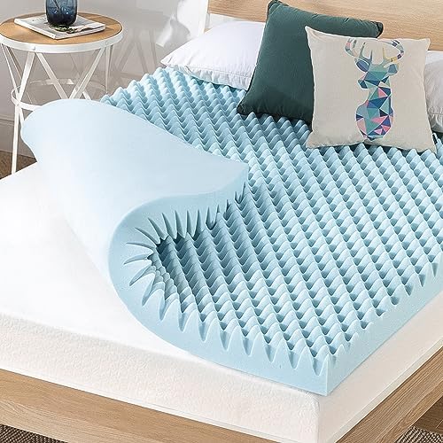 Best Price Mattress 2 Inch Egg Crate Memory Foam, Cooling Gel Infusion, Twin Mattress Topper, Blue (ECMF-GM2T) - Grand Goldman