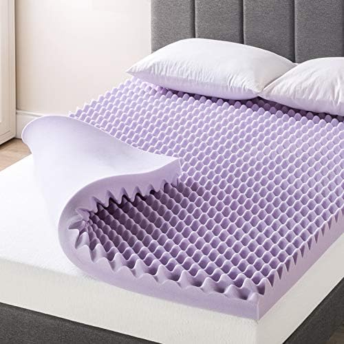 Best Price Mattress 3 Inch Egg Crate Memory Foam Mattress Topper with Soothing Lavender Infusion, CertiPUR-US Certified, Twin - Grand Goldman