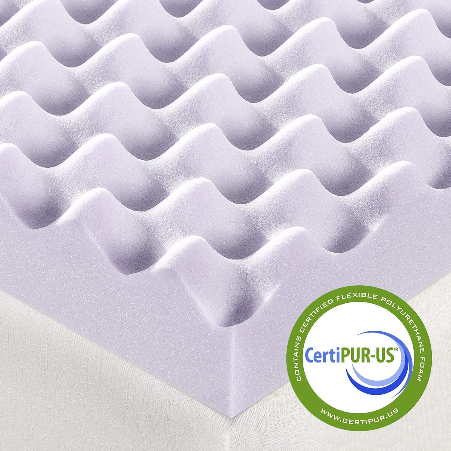 Best Price Mattress 3 Inch Egg Crate Memory Foam Mattress Topper with Soothing Lavender Infusion, CertiPUR-US Certified, Twin - Grand Goldman