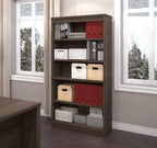 Bestar Logan U-Shaped Desk with Hutch, Lateral File Cabinet, and Bookcase in Antigua, 66W - Grand Goldman