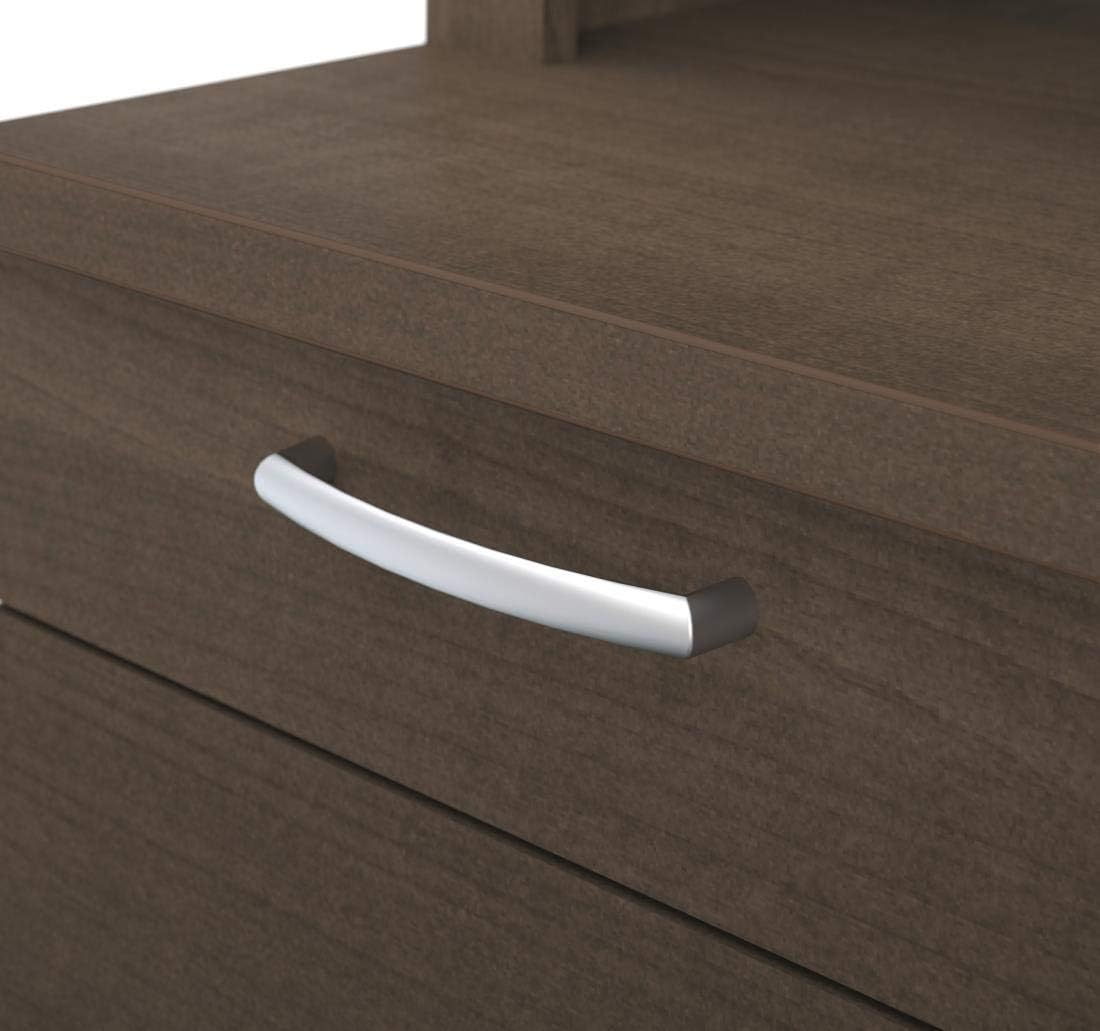 Bestar Logan U-Shaped Desk with Hutch, Lateral File Cabinet, and Bookcase in Antigua, 66W - Grand Goldman