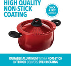 Bialetti 5.5 Quart Pasta Pot with Strainer Lid, Charcoal – Elongated Oval Pot for Longer Spaghetti, Lasagna, Penne & Farfalle Noodles, Heat Resistant Handles & Nonstick Interior, Large Pot for Cooking - Grand Goldman