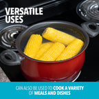 Bialetti 5.5 Quart Pasta Pot with Strainer Lid, Charcoal – Elongated Oval Pot for Longer Spaghetti, Lasagna, Penne & Farfalle Noodles, Heat Resistant Handles & Nonstick Interior, Large Pot for Cooking - Grand Goldman