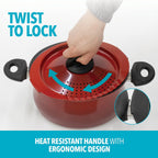 Bialetti 5.5 Quart Pasta Pot with Strainer Lid, Charcoal – Elongated Oval Pot for Longer Spaghetti, Lasagna, Penne & Farfalle Noodles, Heat Resistant Handles & Nonstick Interior, Large Pot for Cooking - Grand Goldman