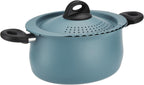 Bialetti Taste of Italy Nonstick Pasta Pot with Strainer Lid, 5.5-Quart, Teal - Grand Goldman