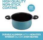 Bialetti Taste of Italy Nonstick Pasta Pot with Strainer Lid, 5.5-Quart, Teal - Grand Goldman