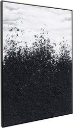 Black Gold Abstract Wall Art - Hand-Painted Geometric Line Spiral Duo Abstract Shapes Canvas Artwork Decor, Set of 2, 24 x 36 Inches, Framed Wall Art - Grand Goldman