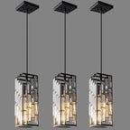 Black Pendant Lighting Modern Pendant Light, Mini Crystal Chandeliers,Adjustable Pendant Light Fixture for Kitchen Island Dinning Room Bedroom (3 Pack) - Grand Goldman
