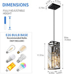 Black Pendant Lighting Modern Pendant Light, Mini Crystal Chandeliers,Adjustable Pendant Light Fixture for Kitchen Island Dinning Room Bedroom (3 Pack) - Grand Goldman