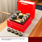 Black Porcelain Japanese Tea Set Home Living Room - Grand Goldman