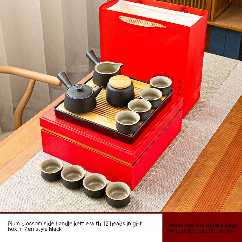 Black Porcelain Japanese Tea Set Home Living Room - Grand Goldman