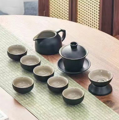 Black Porcelain Kung Fu Tea Set Suit Household Japanese Style - Grand Goldman