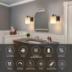 Black Rechargeable Battery Operated Wall Sconces Set of 2 with Remote, Wireless Dimmable Battery Powered LED Wall Lights, Cordless Wall Lighting Lamp Fixture for Bedroom Living Room - Grand Goldman