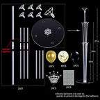 Black and Gold Table Centerpiece Balloons Stand Kit For Table 2 Sets with 2 Crown Balloons and 14 Latex Balloons, Great for Birthday Wedding Anniversary Queen Birthday Black and Gold Party Decorations - Grand Goldman