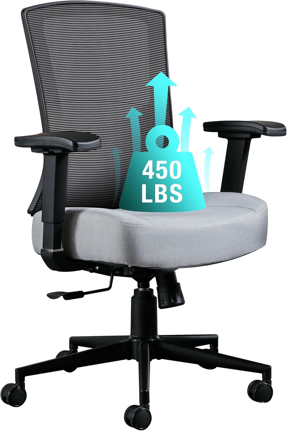 Blue Whale Big and Tall Office Chair 450lbs, Ergonomic High Back Computer Desk Chair for Heavy People with 2D Adjustable Waist Support and Heavy Duty Metal Base Mesh Chair - Grand Goldman