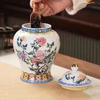 Blue and White Porcelain Ceramic Tea Pot General Can Moisture-proof Sealed Storage Tank Tea Container Box Organizer Canister - Grand Goldman