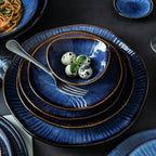 Blue ceramic plate bowl - Grand Goldman